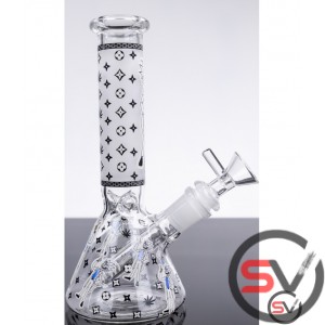 RICK AND MORTY MAD SCIENTIST GLASS BEAKER With ICE CATCHER 8inch (GLOW IN DARK)